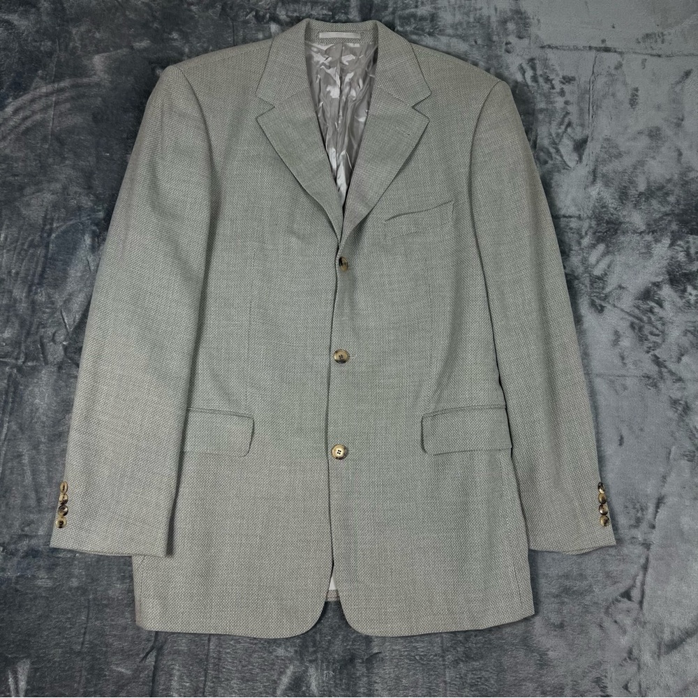 Hugo Boss Men's US 44R Grey Angelico 3 Button Blazer Jacket Sport Coat Vintage - Picture 8 of 16